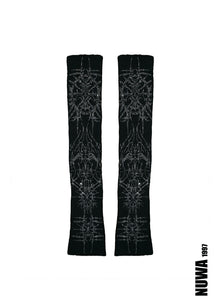 NUWA1997 “Paingel” Rhinestoned gloves in Black( a pair) product view