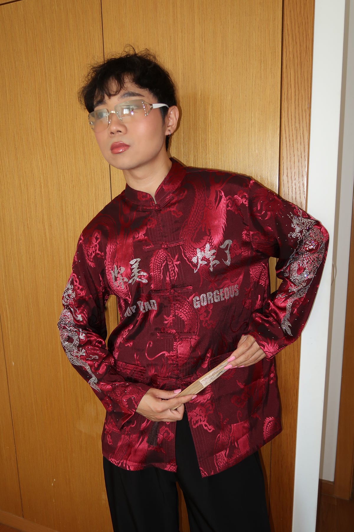 NUWA1997 Marcelo Wang X Nuwa1997 traditional Chinese style 唐装Shirt top in baddest-bitch product view - alternate view
