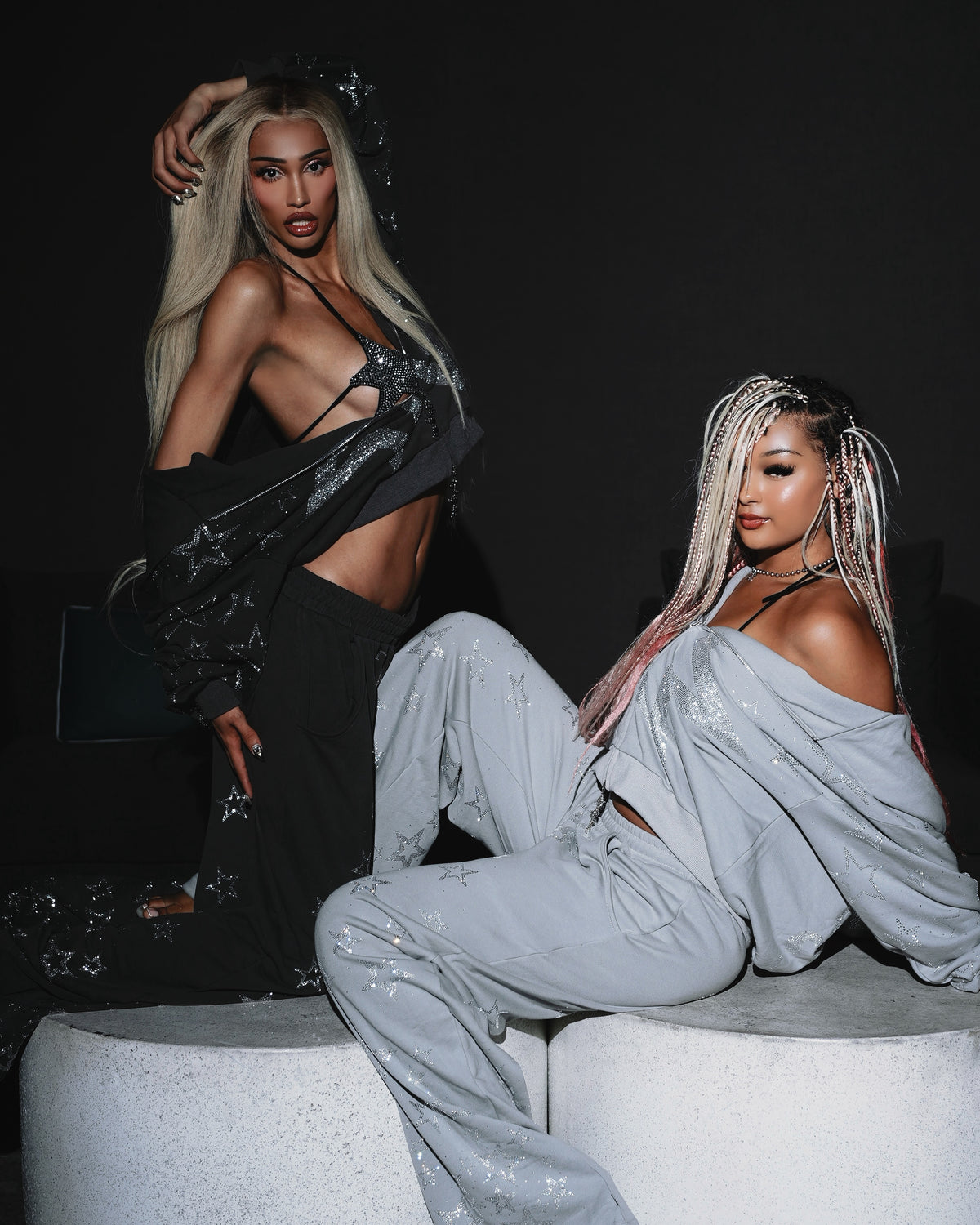 NUWA1997 Kerri Colby “All Star” hoodie & pants set in deep-gray product view - alternate view