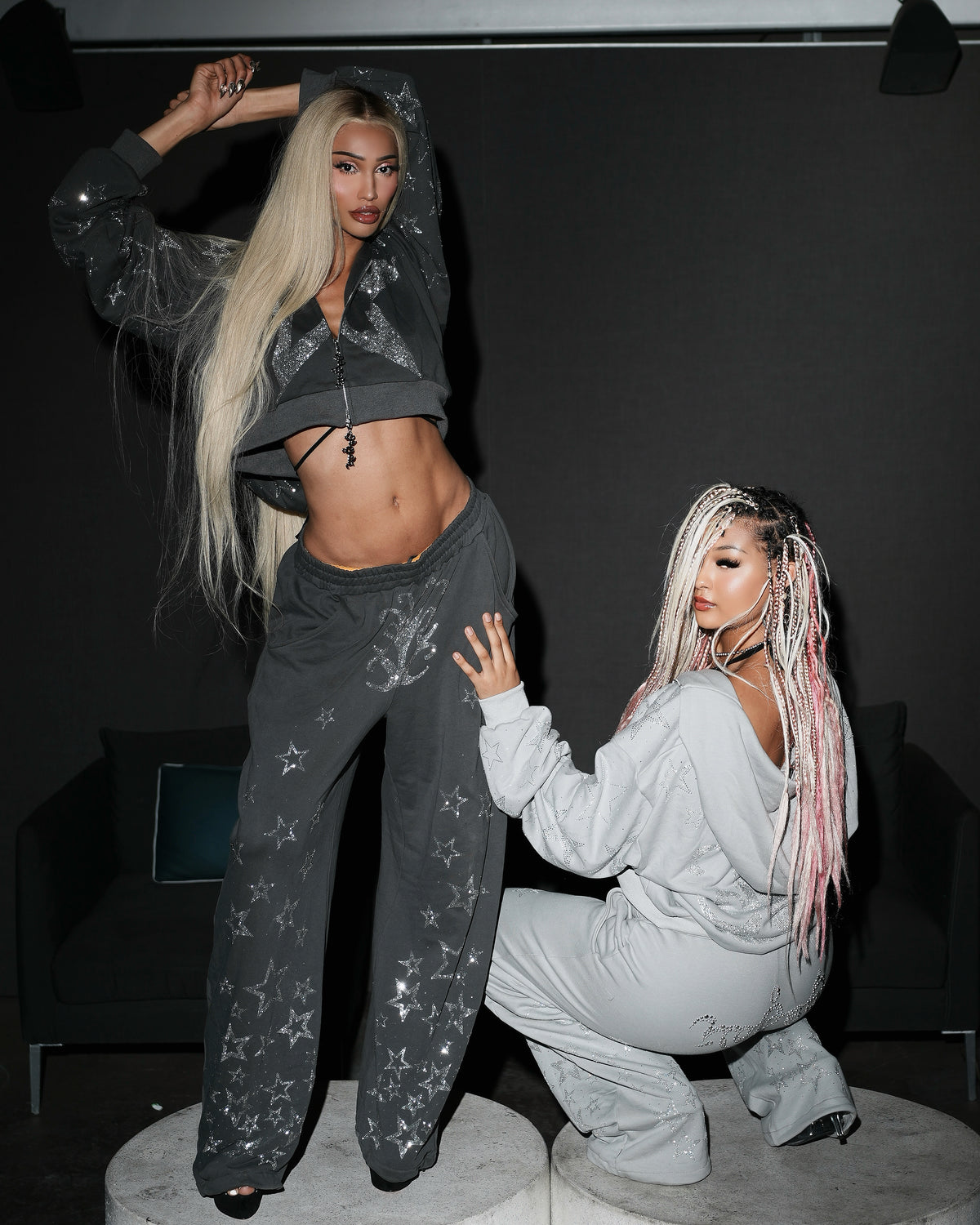 NUWA1997 Kerri Colby “All Star” hoodie & pants set in deep-gray product view - alternate view