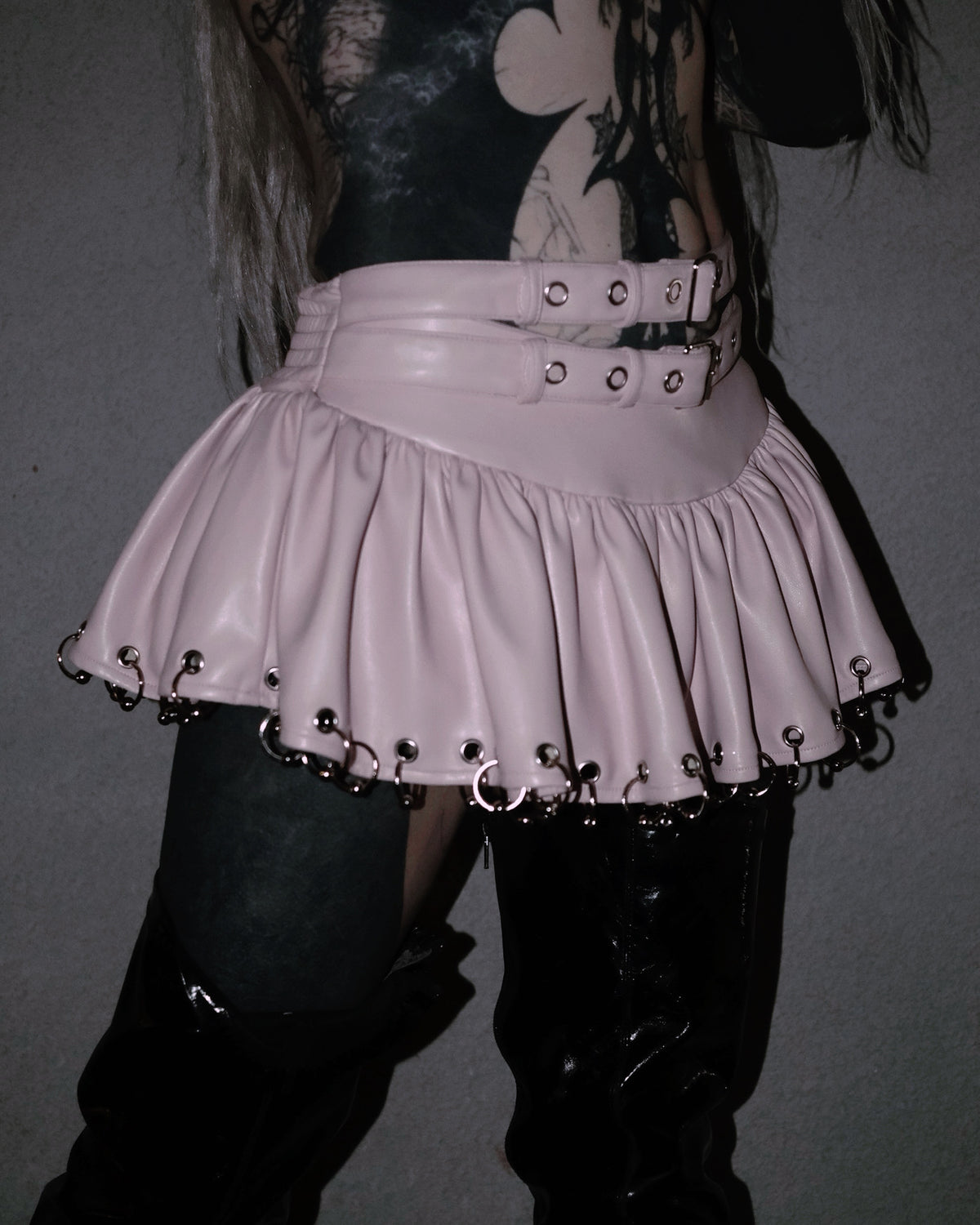 NUWA1997 Babygirl Mini Balloon Skirt in black product view - alternate view