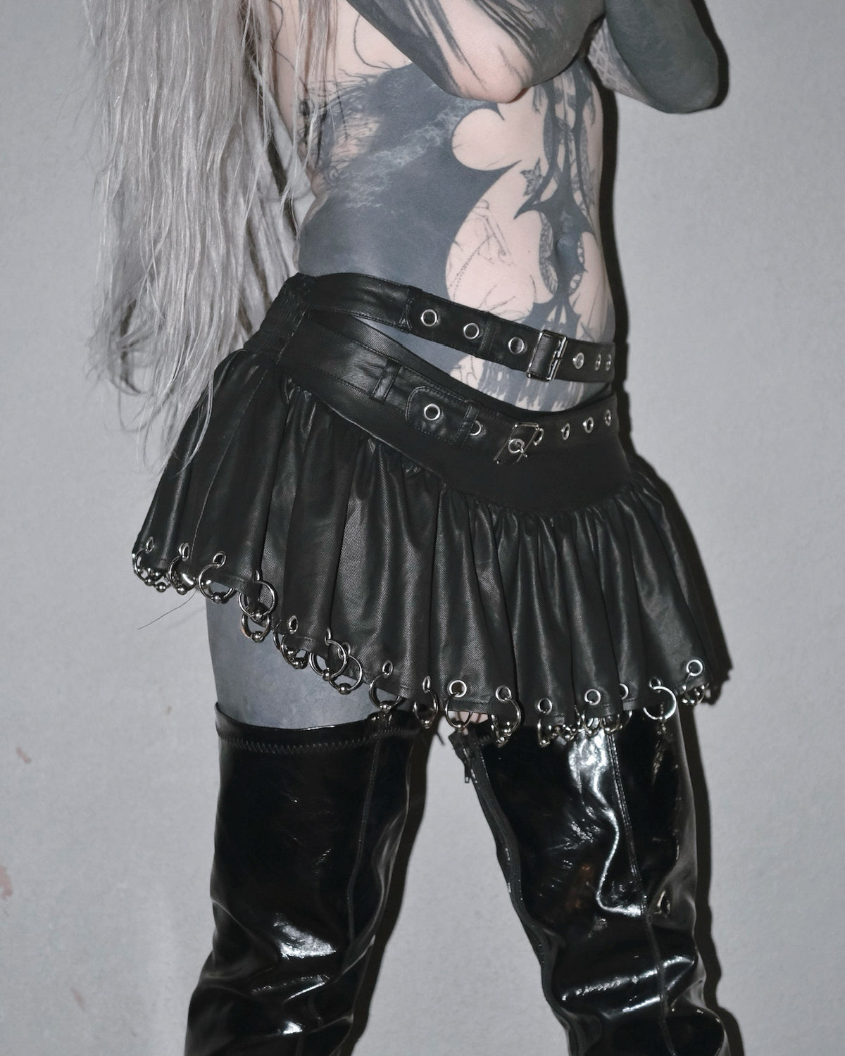 NUWA1997 Babygirl Mini Balloon Skirt in black product view - alternate view