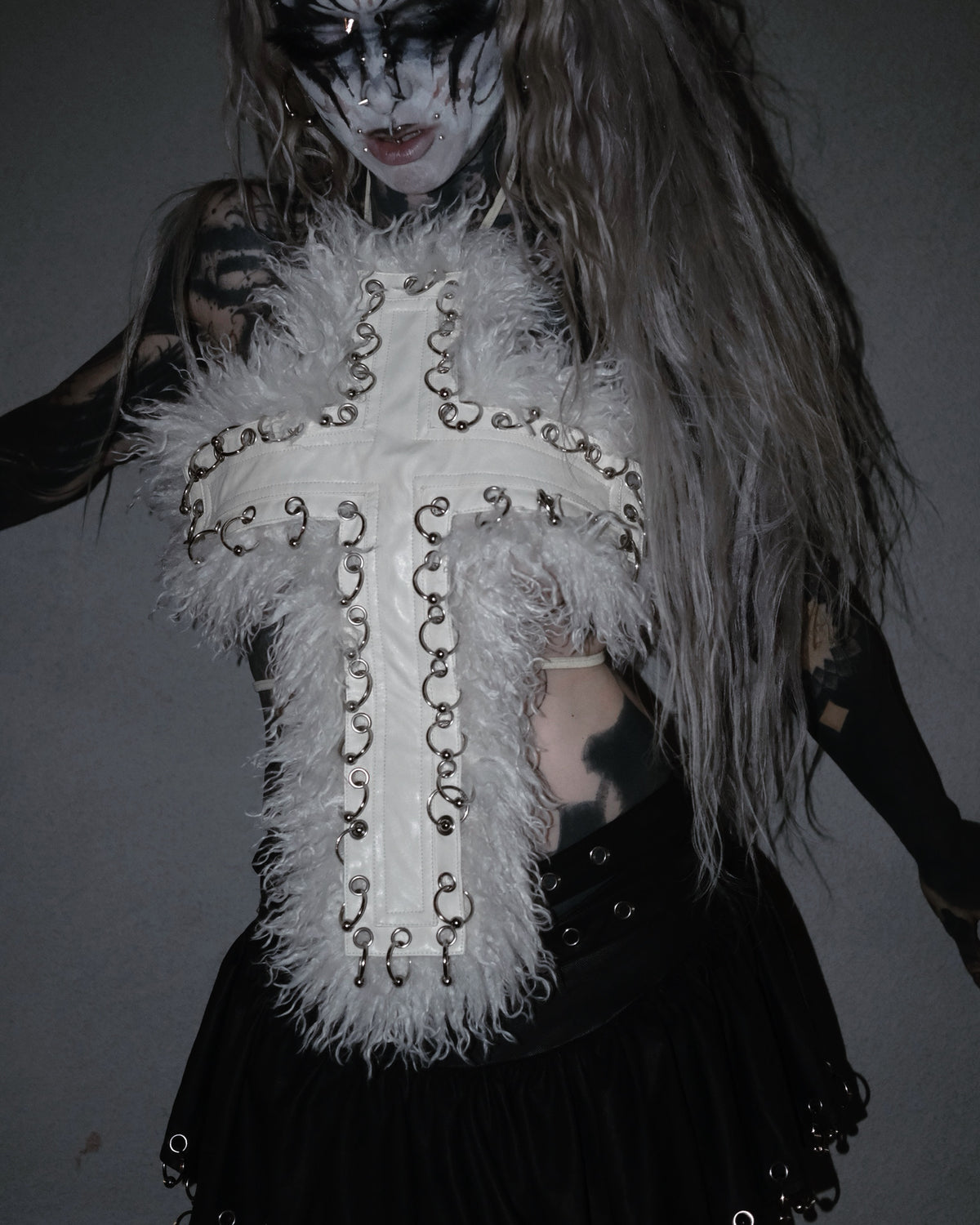 NUWA1997 Idolatry Cross Top in black-1 product view - alternate view