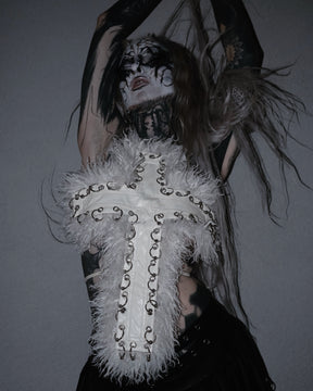 NUWA1997 Idolatry Cross Top in black-1 product view - alternate view