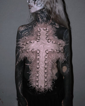 NUWA1997 Idolatry Cross Top in black-1 product view - alternate view