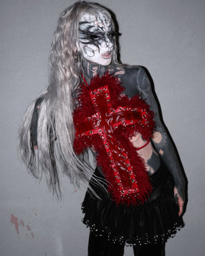 NUWA1997 Idolatry Cross Top in black-1 product view - alternate view