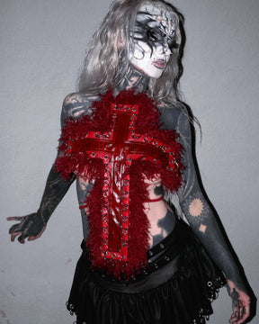 NUWA1997 Idolatry Cross Top in black-1 product view - alternate view