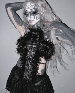 NUWA1997 Idolatry Cross Top in black-1 product view - alternate view