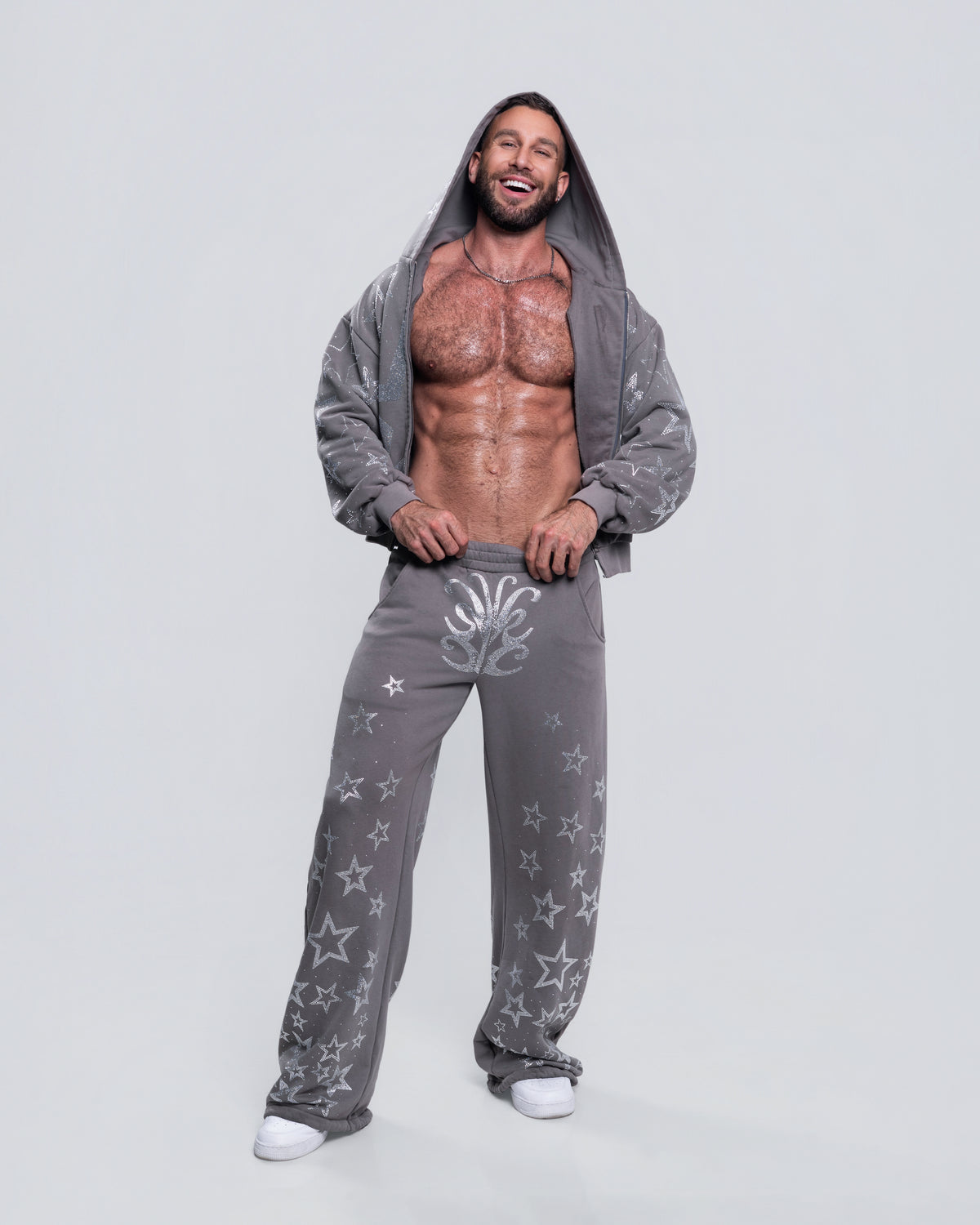 NUWA1997 Kerri Colby “All Star” hoodie & pants set in deep-gray product view - alternate view