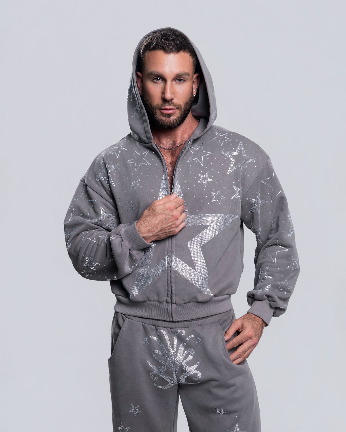 NUWA1997 Kerri Colby “All Star” hoodie & pants set in deep-gray product view - alternate view