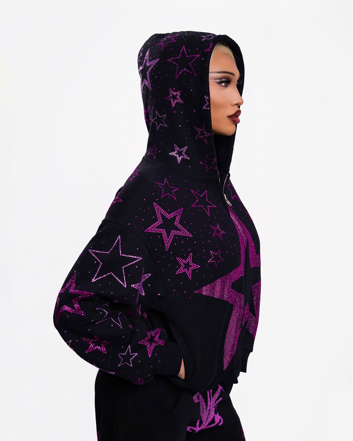 NUWA1997 Kerri Colby “All Star” hoodie & pants set in deep-gray product view - alternate view