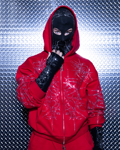 “Paingel” Rhinestone hoodie & pants set