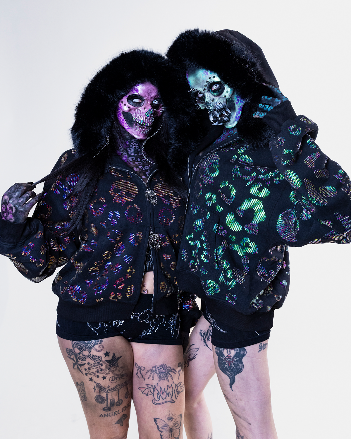 Scene Icon rhinestoned zip jacket & pants set