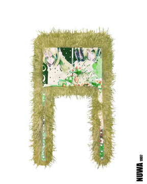 NUWA1997 Hoso faux fur skirt in green product view - alternate view
