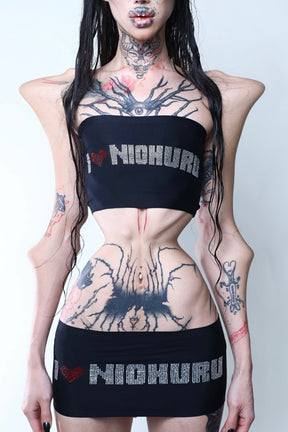 NUWA1997 "I love Niohuru" Bra / skirt bra top in Black product view