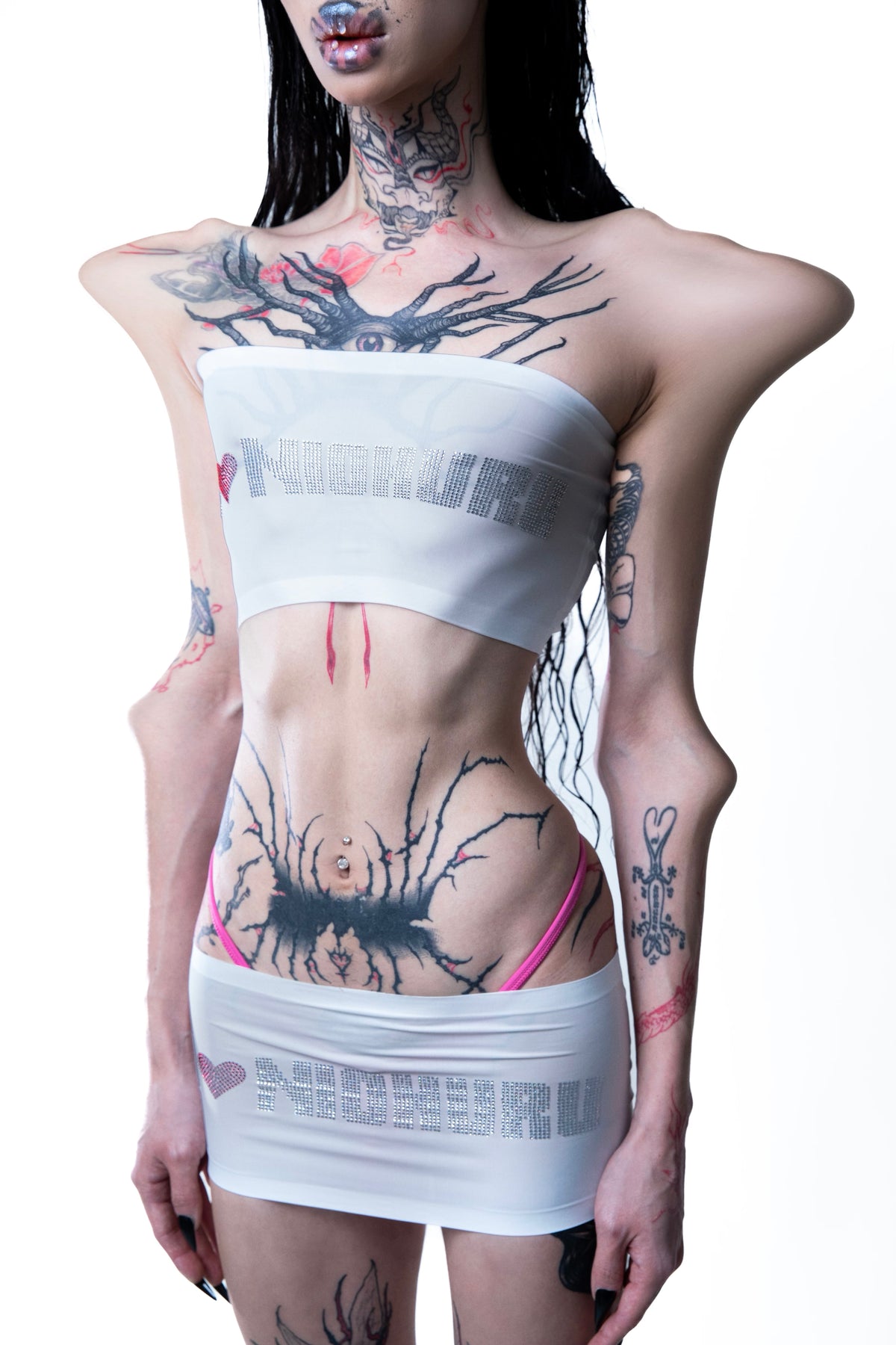 NUWA1997 "I love Niohuru" Bra / skirt bra top in Black product view - alternate view