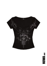 Rhinestone Tattoo baby tee