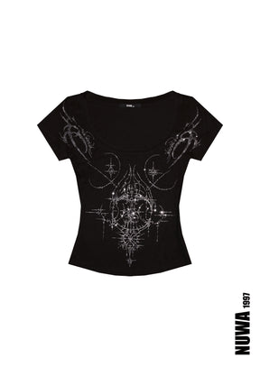 Rhinestone Tattoo baby tee