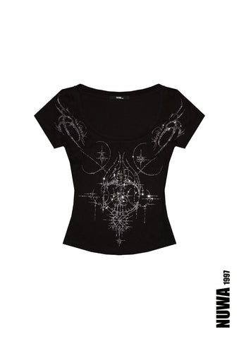 Rhinestone Tattoo baby tee