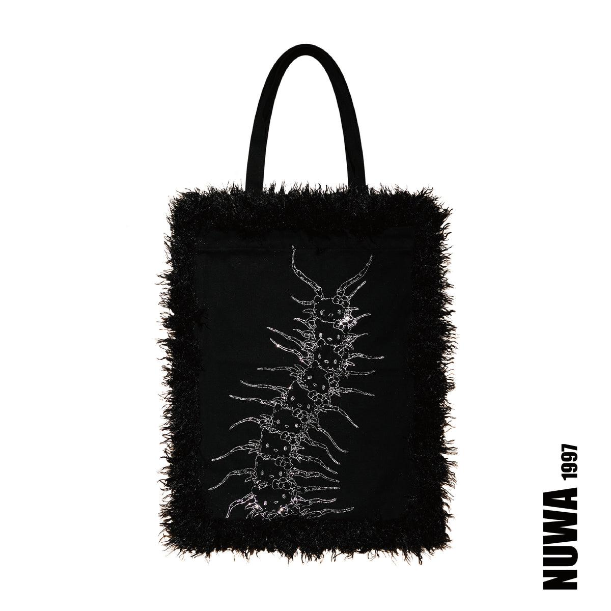 ARACHNIO CENTIPEDE Rhinestoned tote bag